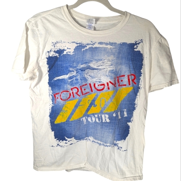 Gildan Tag Foreigner band world tour 2011 rock and roll t-shirt size mens Medium - Picture 1 of 5